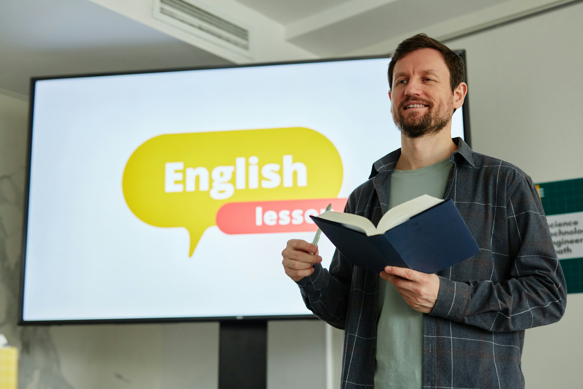 Male English Teacher in Class